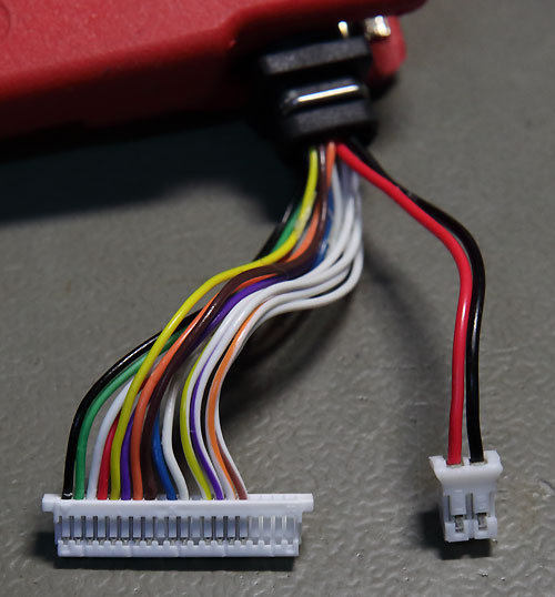 Harness connectors inside cradle